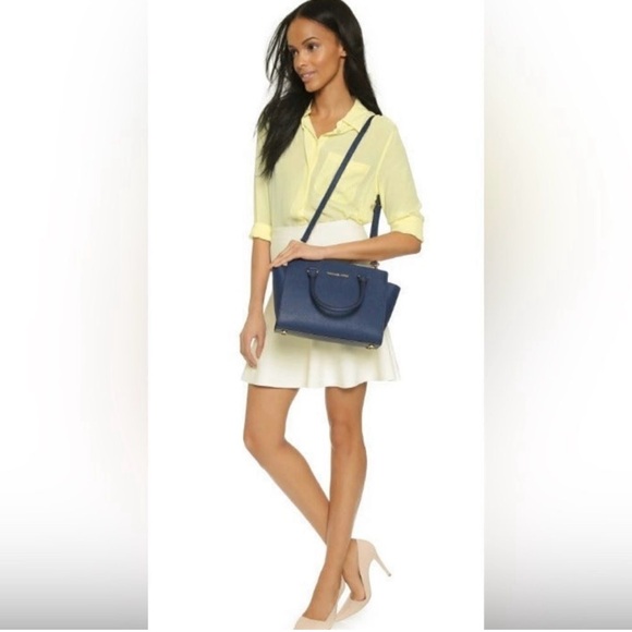 Michael Kors Navy Blue Selma Satchel - Picture 5 of 5